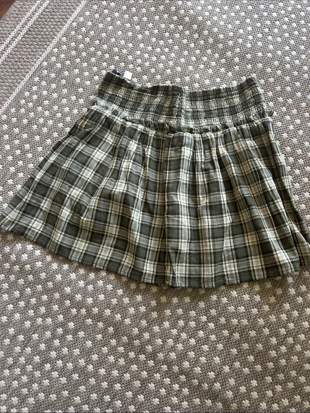 NWT Madewell Plaid Smocked-Waist Mini Skirt in 100% Cotton (M) - Picture 7 of 9